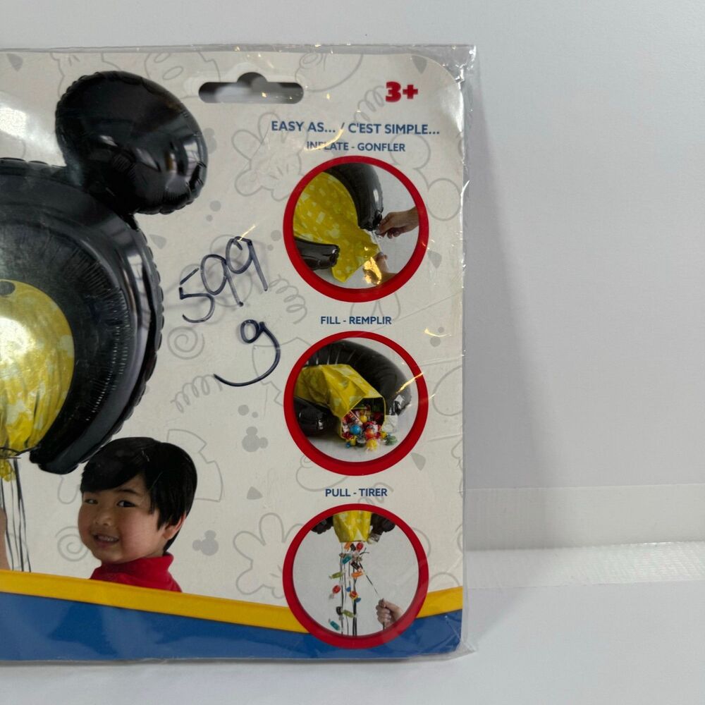 Mickey Mouse Inflatable Pinata Disney Junior 30x29" Holds 3 Lbs Candy NEW SEALED - Picture 4 of 4